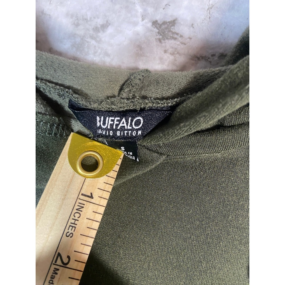 Buffalo David Britton Men's Sz S Army Green Pullover Hoodie Sweatshirt - Picture 4 of 9